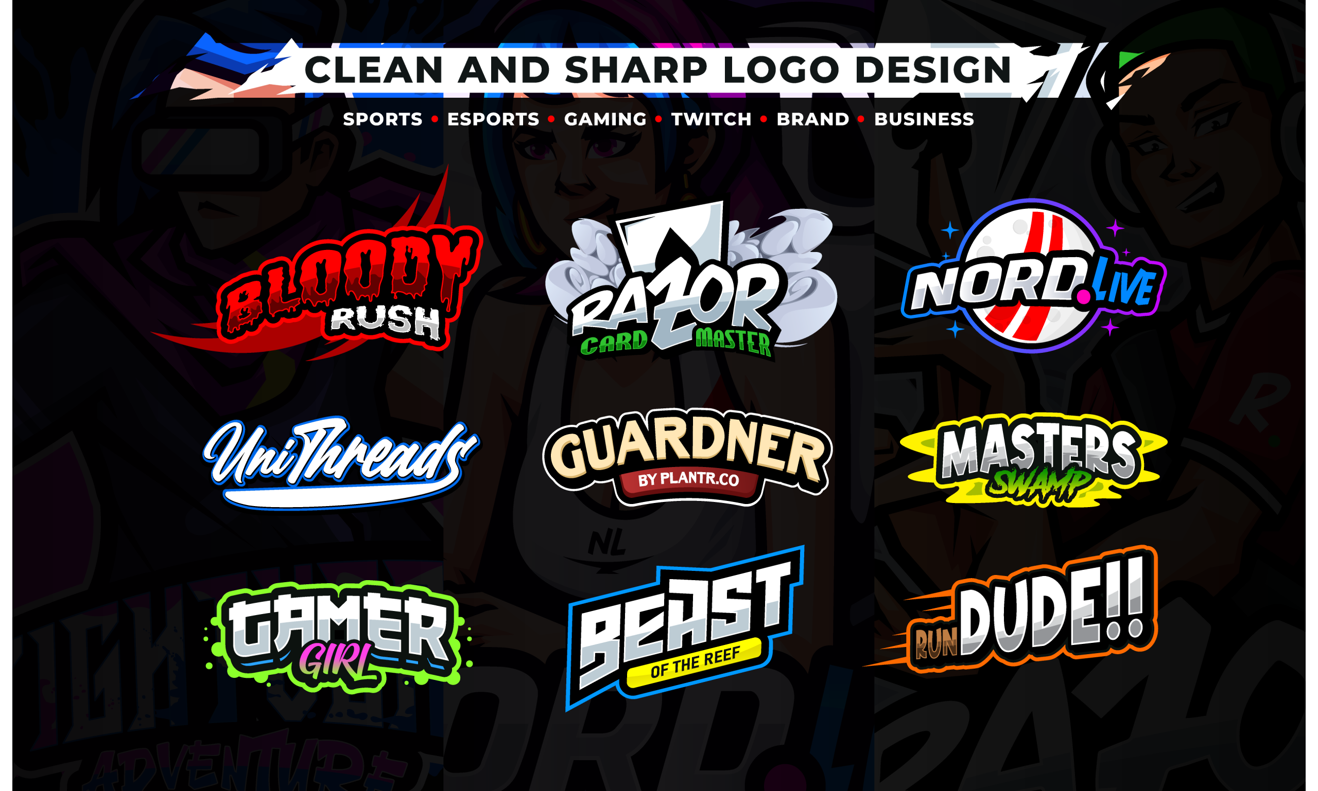 cool-mascot-initial-logo-design